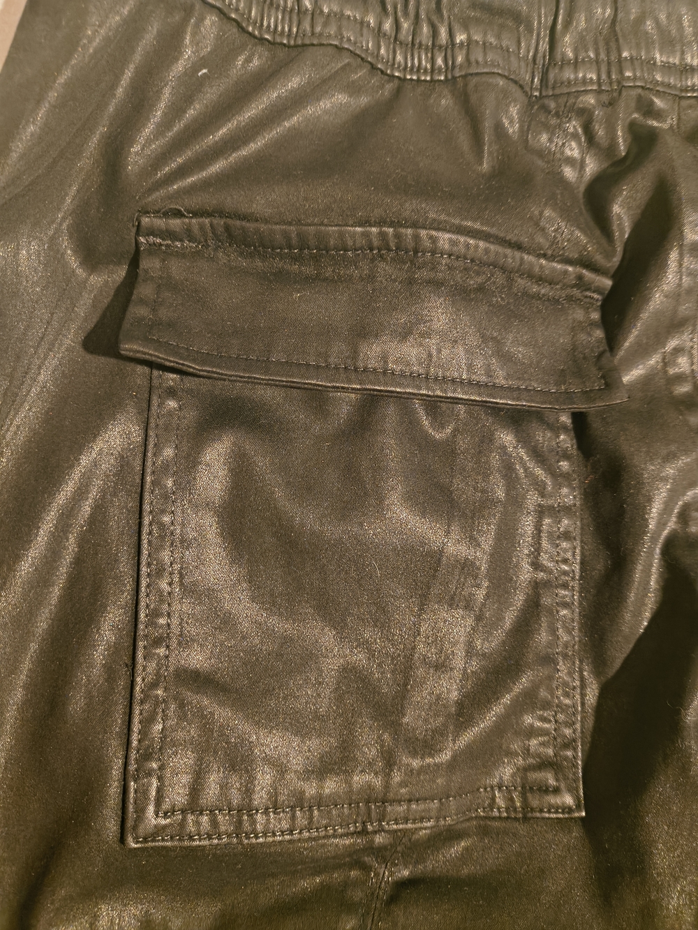 Cotton Citizen Black Faux Leather Drawstring Waist Pants - Picture 2 of 4